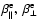 $\beta_{\parallel}^{\rm e},~\beta_{\perp}^{\rm e}$