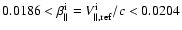 $0.0186<\beta_{\parallel}^{\rm i}=V_{\parallel, \rm ref}^{\rm i}/c<0.0204$