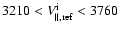 $3210<V_{\parallel, \rm ref}^{\rm i}<3760$