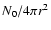 $N_0 / 4\pi r^2$