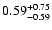 $\rm0.59^{+0.75}_{-0.59}$