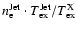 $n_{\rm e}^{\rm Jet} \cdot T_{\rm ex}^{\rm Jet} / T_{\rm
ex}^{\rm X}$