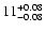 $\rm 11^{+0.08}_{-0.08}$