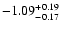 $\rm -1.09^{+0.19}_{-0.17 }$