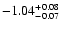 $\rm -1.04^{+0.08}_{-0.07}$