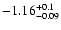 $\rm -1.16^{+0.1}_{-0.09}$