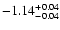 $\rm -1.14^{+0.04}_{-0.04}$