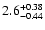 $\rm 2.6^{+0.38}_{-0.44}$
