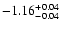 $\rm -1.16^{+0.04}_{-0.04}$