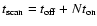 $t_{\rm scan} = t_{\rm off} + Nt_{\rm on}$