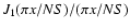 $ J_1(\pi x / NS) / (\pi x / NS)$