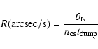 \begin{displaymath}R({\rm arcsec/s}) = \frac{\theta_{\rm N}}{n_{\rm os} t_{\rm dump}}
\end{displaymath}