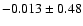 $-0.013\pm0.48$