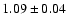 $ 1.09 \pm 0.04 $