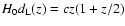 $H_0 d_{\rm L}(z) = cz(1+z/2)$