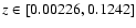 $z \in [0.00226, 0.1242]$