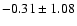 $-0.31 \pm 1.08$