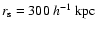 $r_{\rm s}=300~h^{-1}~{\rm kpc}$