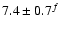 $7.4\pm0.7^{{f}}$