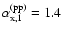 $\alpha_{\rm x,1}^{\rm (pp)}=1.4$