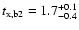 $t_{\rm x,b2}=1.7_{-0.4}^{+0.1}$