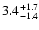 $\rm 3.4_{-1.4}^{+1.7}$