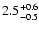 $\rm 2.5_{-0.5}^{+0.6}$