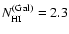 $N_{\rm HI}^{\rm (Gal)}=2.3$