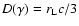 $D(\gamma) =r_{\rm L} c /3$