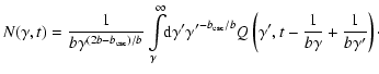 $\displaystyle N(\gamma, t) = \frac{1}{b
\gamma^{(2b-b_{\rm esc})/b}}
\int\limit...
...\rm esc}/b}
Q \left(\gamma',t-\frac{1}{b\gamma}+\frac{1}{b\gamma'}\right)
\cdot$