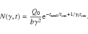 \begin{displaymath}N(\gamma,t)=\frac{Q_0}{b \gamma^2} \textrm{e}^{-t_{\rm
cool}/t_{\rm esc}+1/\gamma_i t_{\rm esc}}.
\end{displaymath}