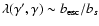 $\lambda(\gamma',\gamma)\sim b_{\rm esc}/b_{s}$