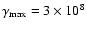 $\gamma_{\rm max}=3\times 10^8$