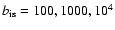 $b_{\rm is}=100,1000,10^4$