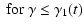 $\displaystyle \textrm{\ for\ }\gamma\le\gamma_1(t)$