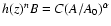 $h(z)^nB = C(A/A_0)^\alpha$