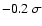 $-0.2~\sigma$