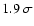 $1.9~\sigma$