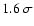 $1.6~\sigma$