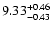 $ 9.33_{\rm - 0.43}^{+ 0.46}$