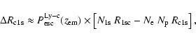 \begin{displaymath}
\Delta R_{\rm c1s}\approx P^{\rm Ly-c}_{\rm esc}(z_{\rm em})...
...rm 1s}~R_{{\rm 1sc}}-N_{\rm e}~N_{\rm p}~R_{{\rm c1s}}\right],
\end{displaymath}