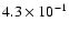 $4.3 \times 10^{-1}$