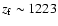 $z_{\rm f}\sim 1223$