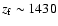 $z_{\rm f}\sim 1430$
