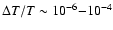 $\Delta T/T\sim 10^{-6}{-}10^{-4}$