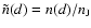 $\tilde{n}(d)=n(d)/n_{{\rm J}}$