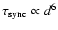 $\tau_{{\rm sync}}\propto d^{6}$