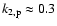 $k_{2,{\rm p}}\approx 0.3$