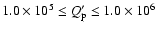 $1.0\times 10^5 \le Q_{{\rm p}}' \le 1.0\times 10^6$
