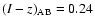 $(I-z)_{\rm AB}=0.24$